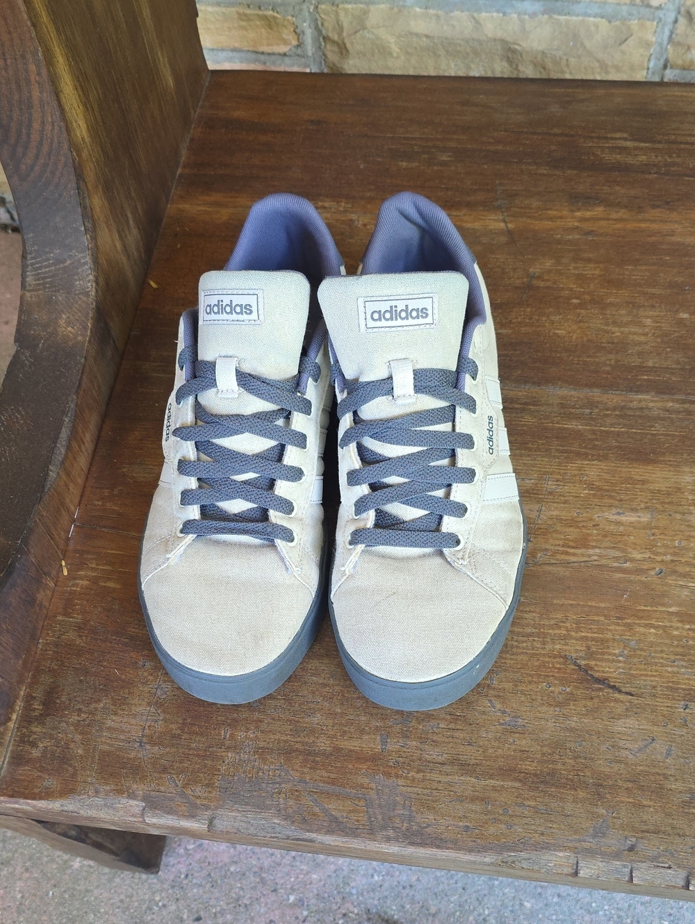 adidas  9.5 U.S 9 U.K SBeige Suede Low-Top Sneakers with Dark Gray Accents - Picture 5 of 6